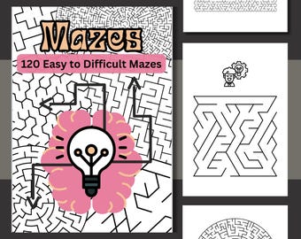 Printable Mazes: 120 Puzzles in PDF for All Ages