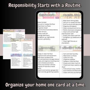 Printable Chore Cards for Kids & Adults: Household Task Organizer (PDF Download)