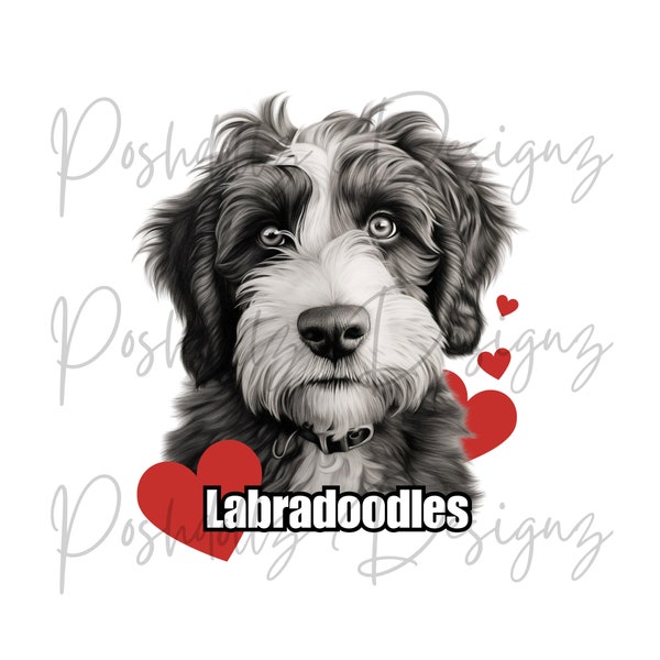 I Love Labradoodles Digital Design | Dog Breeds | Dog T-Shirt Designs | Dog Lover | Labrador Retriever | Poodle | Designer Dog Breed | Dogs