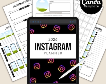 2026 Instagram Kalender Canva Template | Social Media Content Planung (Digitaler Download)