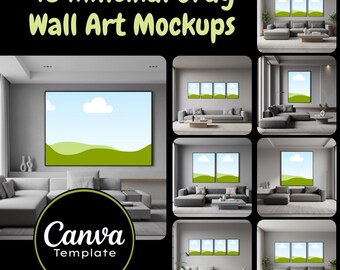 Maqueta de arte mural en gris milenario / Plantilla de Canva