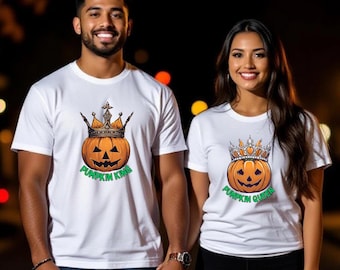 Pumpkin King Queen SVG | Halloween Couple Shirt Design (Digital Download)