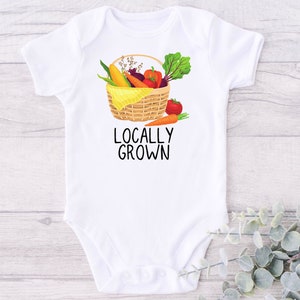 Locally Grown Farm Onesie® Farmers Market Baby Shower Gift, Farm Pregnancy Announcement, Farmer Toddler Shirt,Support Your Local Farmers