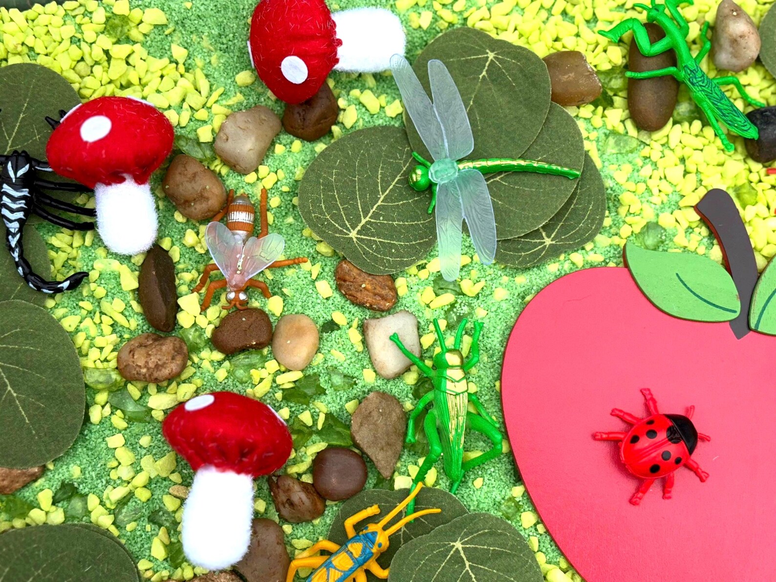 Tiddle Insect Bug Sensory Bin Filler Earthy Sensory Activity Flower Mushroom ...