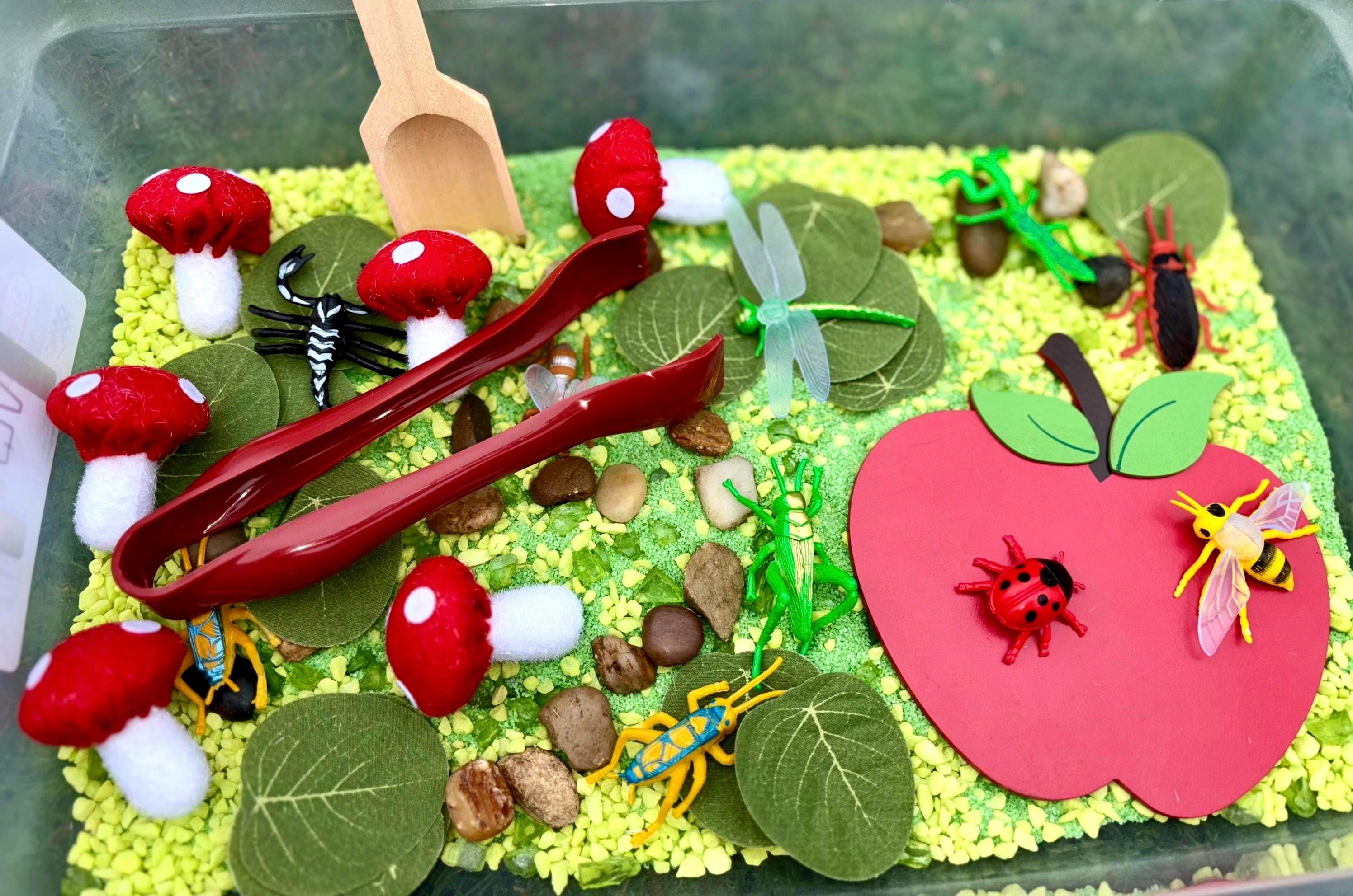 Tiddle Insect Bug Sensory Bin Filler Earthy Sensory Activity Flower Mushroom ...
