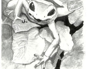 Frog Art, Frog Print, Weird Frog Artwork, Frog Poster, Frog Print, Aesthetic Frog Print.