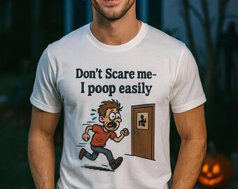 Funny Halloween Poop T-Shirt for Men: Bathroom Emergency Humor for Adults, Halloween Bathroom Humor Tee, Sizes S - 5XL