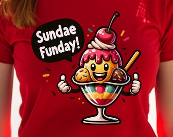 Sundae Funday T-Shirt, lustiges Eis-Shirt, Eis-T-Shirt, Eis-Geschenk für ihn, Eis-Geschenk für sie, Eis-lustiges Shirt