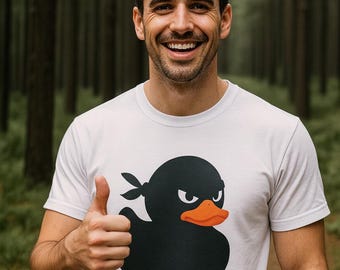 Funny Ninja Rubber Duck T-Shirt, Adult Humor Tee