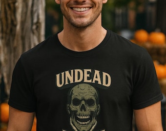 Undead Inside T-Shirt: Funny Zombie Halloween Graphic Tee for Parties and Trick or Treating. Size S - 5XL