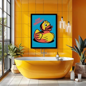 Rubber Duckie Poster, Bathroom Poster, Rubber Duckie Bathroom Poster, Wall Art, Décor, Home Décor, Wall Art, Rubber Duckie Wall Art, Décor