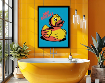 Rubber Duckie Poster, Bathroom Poster, Rubber Duckie Bathroom Poster, Wall Art, Décor, Home Décor, Wall Art, Rubber Duckie Wall Art, Decor