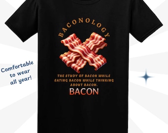Funny Baconology T-Shirt, Soft Gildan Tee, Bacon Lover Gift
