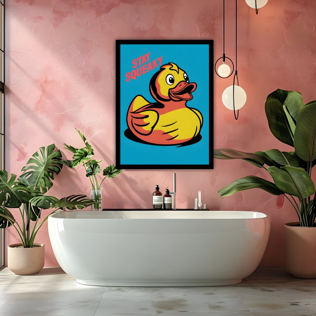 Rubber Ducky Poster, Rubber Ducky Gift, Rubber Ducky Bathroom Poster