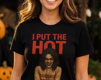 Funny Psychotic Woman Halloween T-Shirt: Edgy Vintage Graphic Tee for Halloween Parties and Trick or Treating. Size S - 5XL