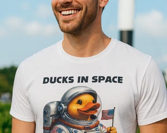 Rubber Duck Astronaut T-Shirt, Funny Space Tee