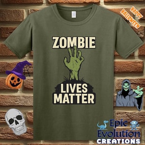 Zombie Lives Matter Funny Halloween T-Shirt for Men and Women, Spooky Zombie Tshirt for Halloween, Funny Halloween Shirts for Zombie Lovers