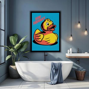 Rubber Duckie Poster, Bathroom Poster, Rubber Duckie Bathroom Poster, Wall Art, Décor, Home Décor, Wall Art, Rubber Duckie Wall Art, Décor