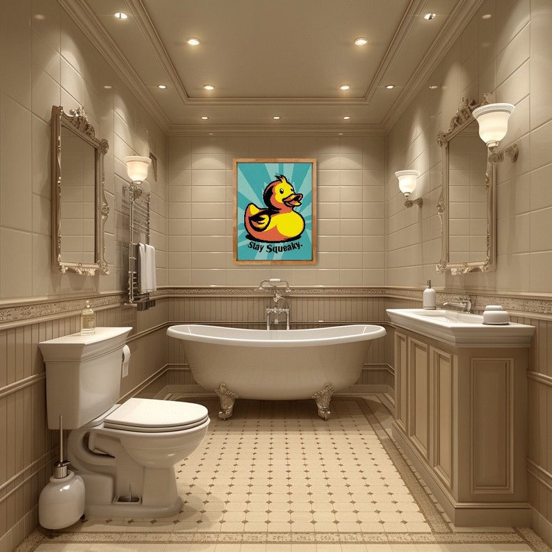 Rubber Ducky Poster, Rubber Duckie Bathroom Poster, Funny Rubber Ducky