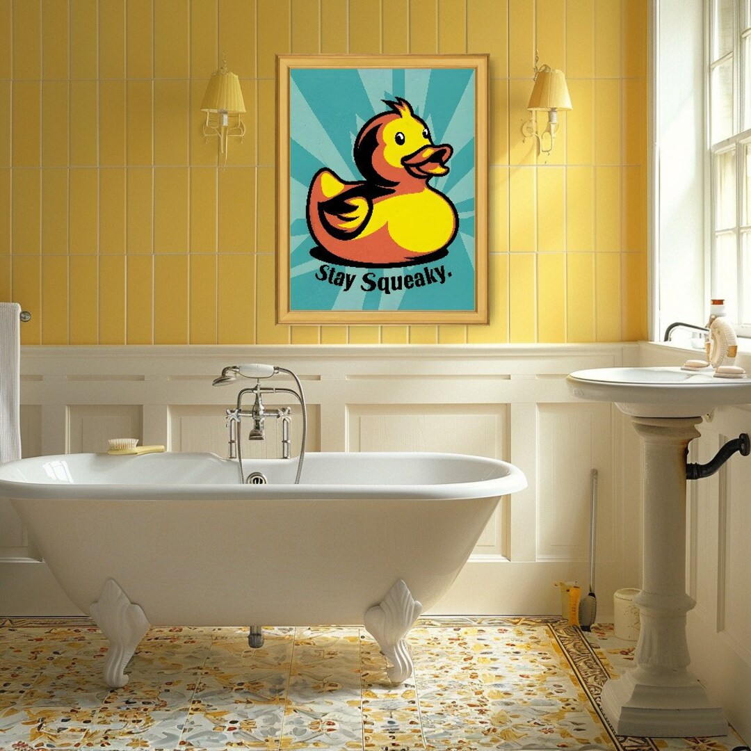 Rubber Ducky Poster, Rubber Duckie Bathroom Poster, Funny Rubber Ducky