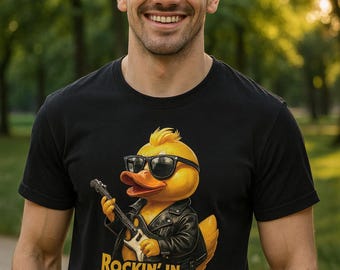 Funny Punk Rubber Duck T-Shirt – Rocker Graphic Tee