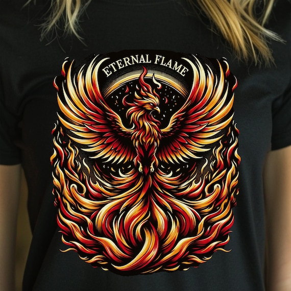 Fiery Orange Phoenix T-shirt, Rising From Flames - Etsy