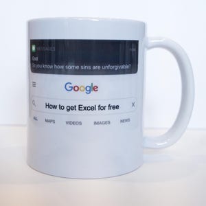 Excel Meme Mug – "Text From God" Spreadsheet Humor (11oz)