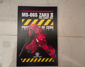 Gundam Zaku II ansichtkaart rode komeetversie