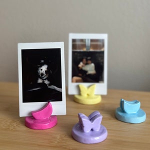 Mini Clay Polaroid Holders Desk Note Holder Butterfly & Moon Picture Holder Desk Decor image 1