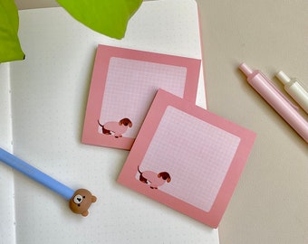 Cozy Dachshund Sticky Notes | Kawaii Stationery