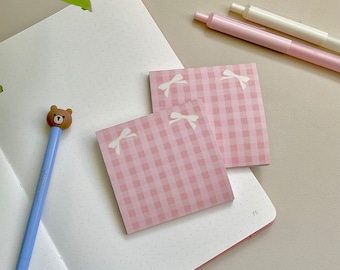 Coquette Bow Sticky Notes : Kawaii Stationery