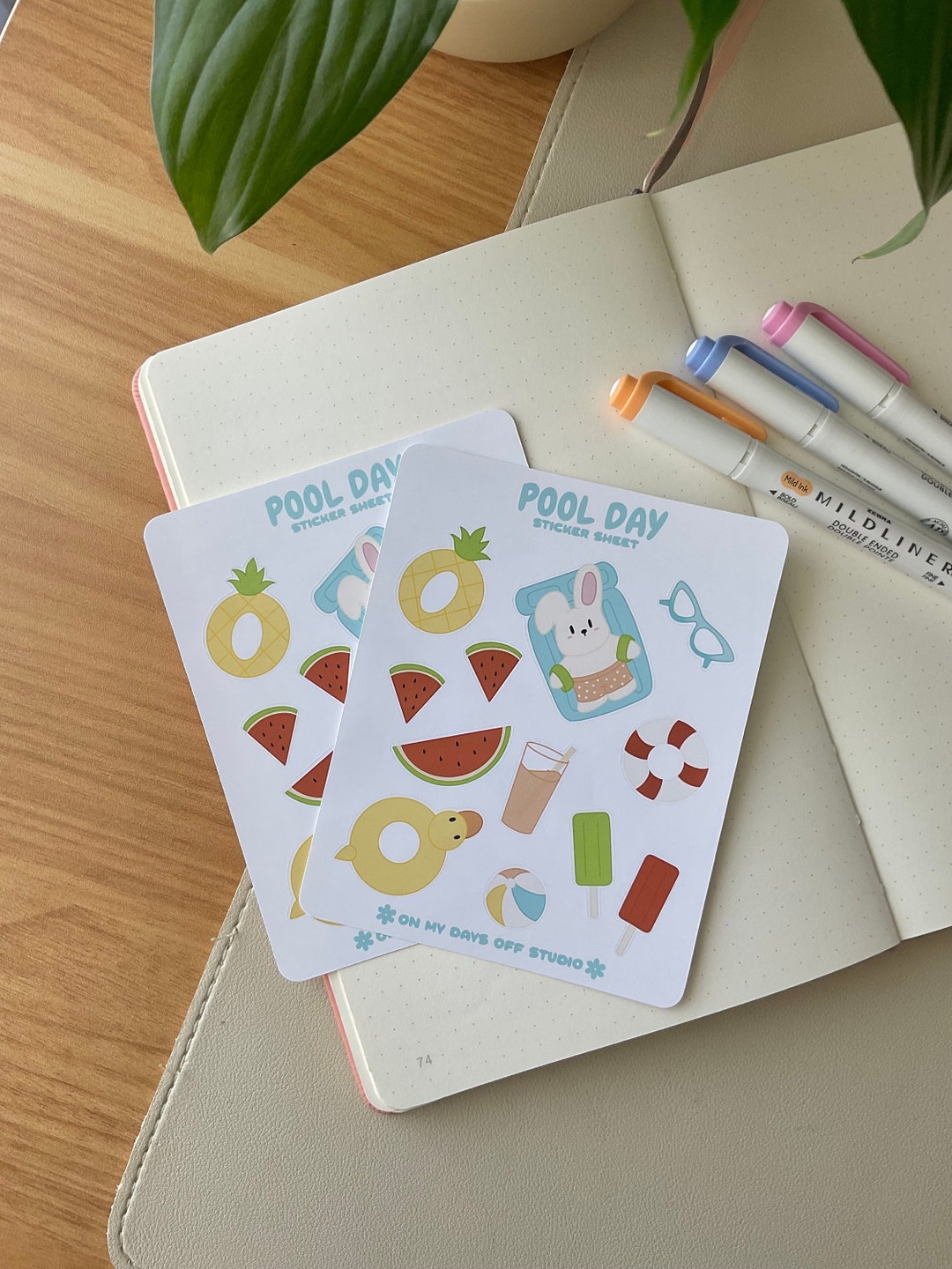Pool Day Sticker Sheet: Summer Planner Stickers - Etsy