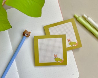 Cozy Corgi Sticky Notes: Kawaii Stationery