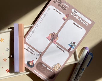Camp Daily Planner Notepad | Cute Stationery (50 Sheets)