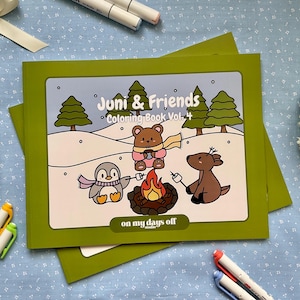 Juni & Friends Coloring Book Vol. 4 / Lindas páginas para colorear de vacaciones de invierno kawaii 20 ilustraciones
