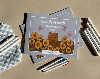 Juni & Friends Coloring Book Vol. 1 | Cute Kawaii Coloring Pages 20 Illustrations