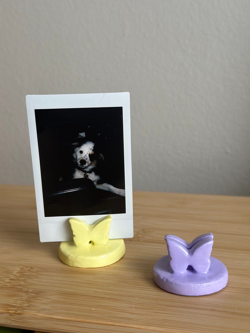 Mini Clay Polaroid Holders Desk Note Holder Butterfly & Moon Picture Holder Desk Decor image 4