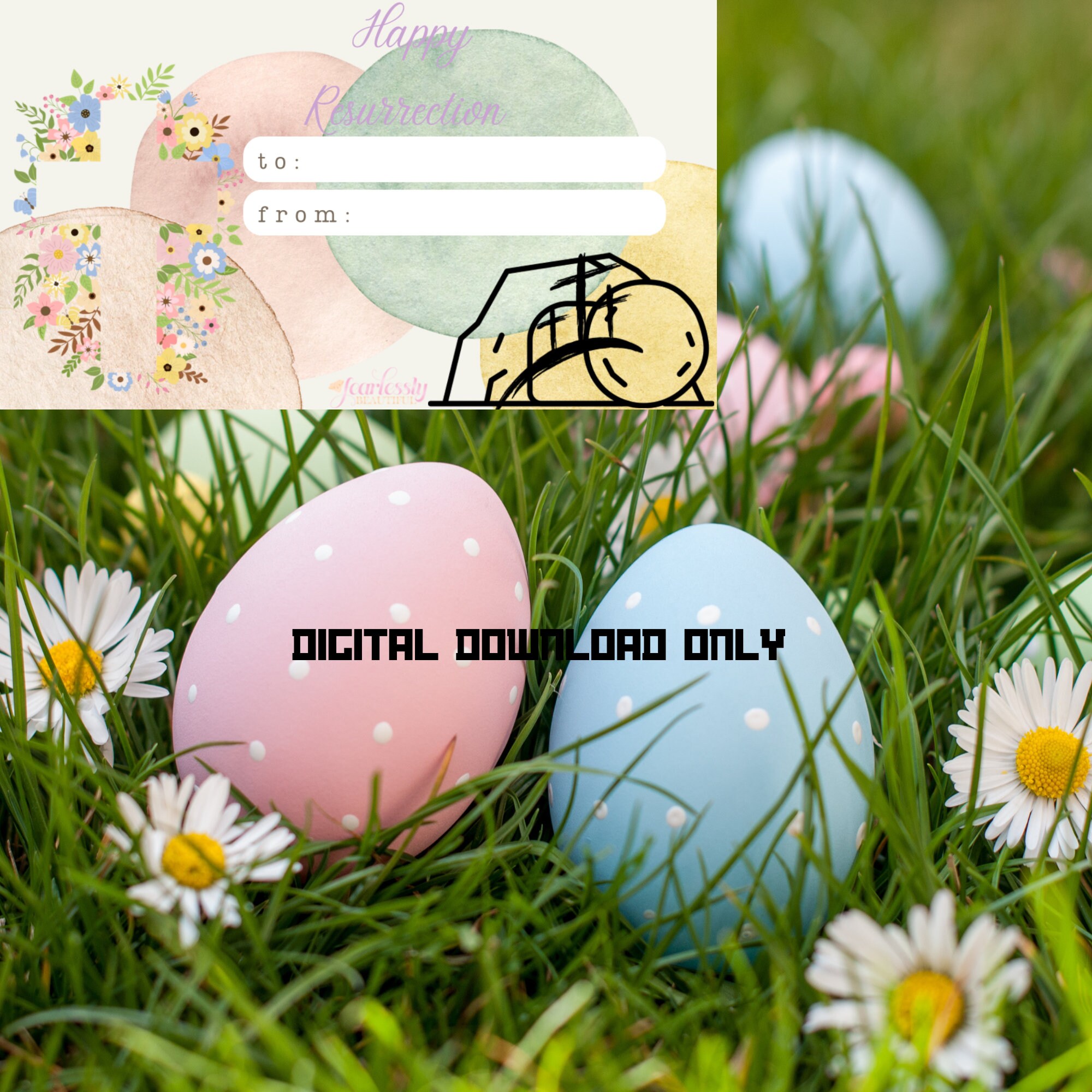 Printable Resurrection Day Tags| Digital Resurrection Day Tags| Yellow ...