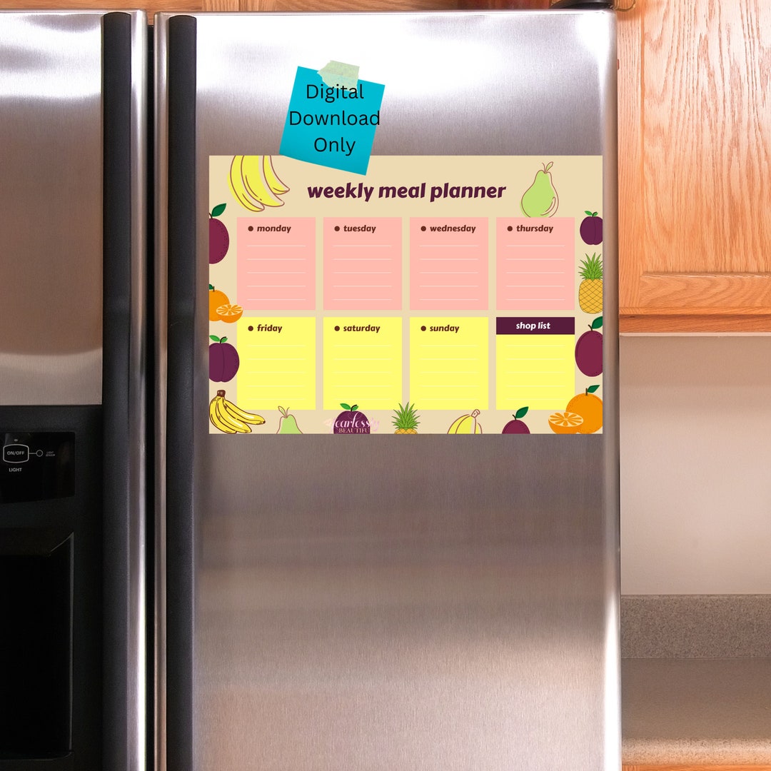 Printable Weekly Meal Planner| Digital Weekly Meal Planner| Colorful ...