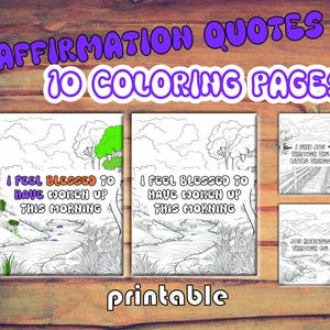 Páginas para colorir de afirmação | 10 designs PNG PDF caprichosos para colorir adultos conscientes e aliviar o estresse-5TCA1