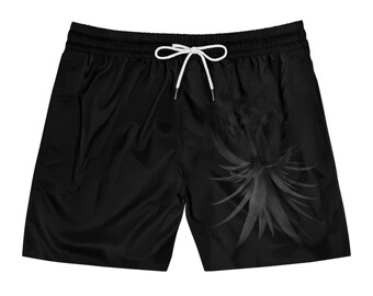 Men's Mid-Length Swim Shorts (AOP), Swim Trunks, Lightweight Swim Trunks, Quick-Drying Swim Trunks, Custom Swim Trunks