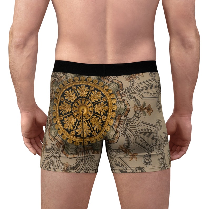 Gold Medieval Abstract Men's Boxer BriefsUnderwear, Father's Day Gift, Husband Gift, Boyfriend Gift, Birthday Gift, Bachelor Party zdjęcie 4