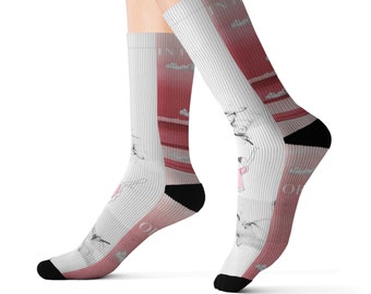 In Pursuit Of Magic -Premium Quality Sublimation Socks for Men and Women, (Red & Peach undertones), Comfortable and Durable Socks