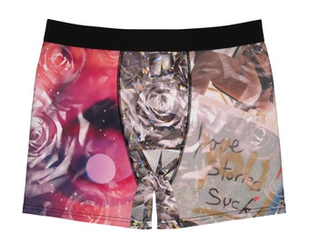 Valentine Love/Hate - Men's Boxer Briefs|Underwear, Father's Day Gift, Husband Gift, Boyfriend Gift, Birthday Gift, Bachelor Party