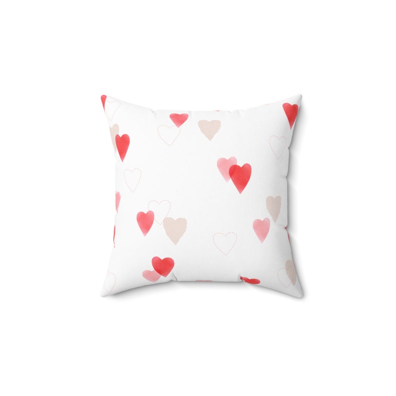 Love Spun Polyester Square Pillow, Colorful Spun Polyester Pillow, Unique Square Pillow, Double-Sided Print Pillow, Valentine's Day zdjęcie 2