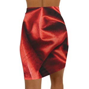 Red Women's Mini Skirt, Chic and Stylish Mini Skirt, Flirty and Fun, Trendy Mini Skirt, Cute and Comfy Mini Skirts zdjęcie 6