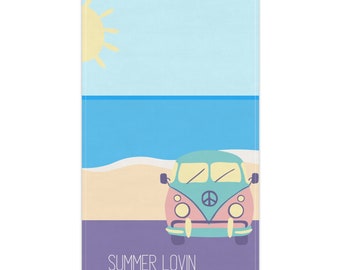 Purple Summer Lovin Kitchen Towel, Minimalist Kitchen Towel, Dish Towel, Lightweight Kitchen Towel, Tea Towel