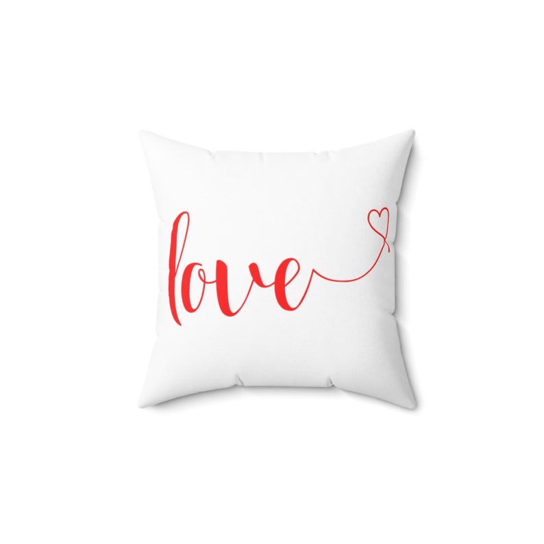 Love Spun Polyester Square Pillow, Colorful Spun Polyester Pillow, Unique Square Pillow, Double-Sided Print Pillow, Valentine's Day zdjęcie 1