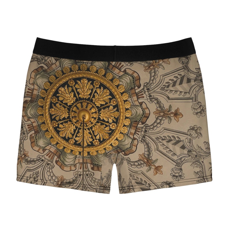 Gold Medieval Abstract Men's Boxer BriefsUnderwear, Father's Day Gift, Husband Gift, Boyfriend Gift, Birthday Gift, Bachelor Party zdjęcie 1