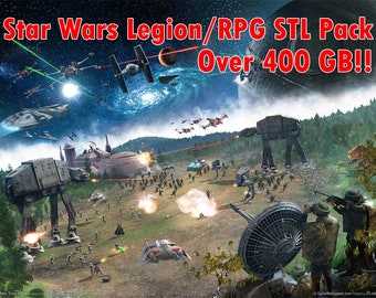 400+ GB! Massief Star Wars Legion STL-bestandspakket voor aangepaste eenheden, modificatie, kitbashing en RPG